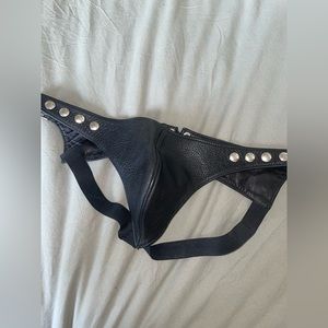 Black Leather Jockstrap